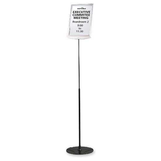 Picture of Durable Floor Model Sign Holder, Clear/Gray