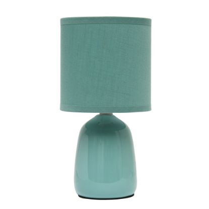 Picture of Simple Designs Thimble Base Table Lamp, 10-1/16inH, Seafoam Green/Seafoam Green