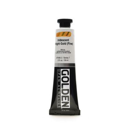 Picture of Golden OPEN Acrylic Paint, 2 Oz Tube, Iridescent Bright Gold (Fine)