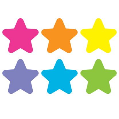 Picture of Teacher Created Resources Spot On Floor Markers, Bright Stars, 4in, Pack Of 12 Markers