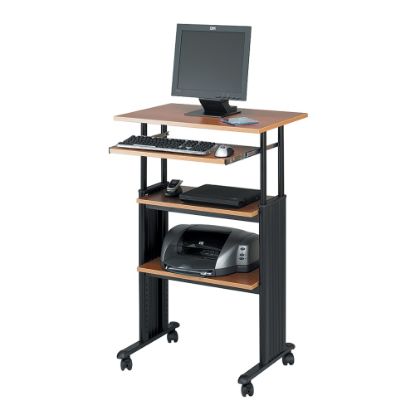 Picture of Safco Muv Stand-up Adjustable Height Desk Workstation, 49inH x 22inW x 29inD, Medium Oak