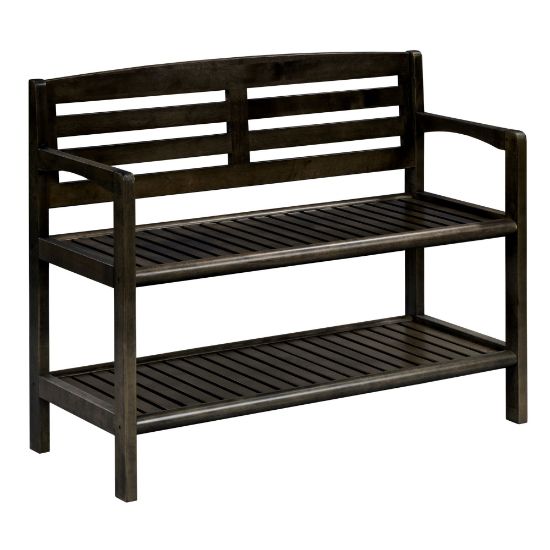 Picture of New Ridge Home Goods Abingdon Bench With Shelf, Espresso