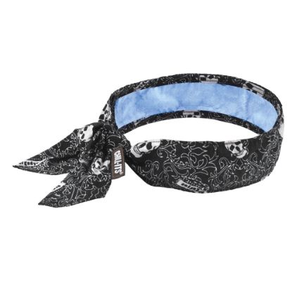 Picture of Ergodyne Chill-Its 6700CT Evaporative Cooling Tie Bandanas With Cooling Towel, Skulls, Pack Of 6 Bandanas