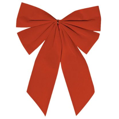 Picture of Amscan Flocked Christmas Bows, 15in x 11, Red, Pack Of 10 Bows