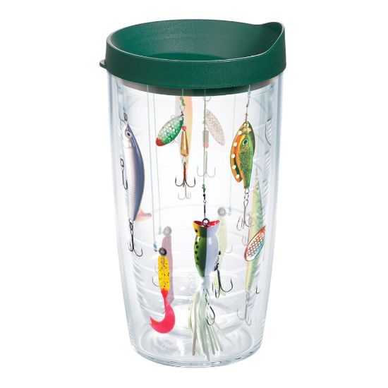 Picture of Tervis Fishing Tumbler With Lid, 16 Oz, Clear