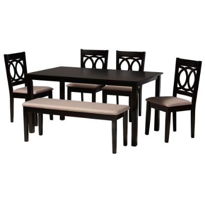 Picture of Baxton Studio Bennett Dining Set, 29-3/16inH x 59-1/16inW x 37-7/16inD, Sand/Dark Brown