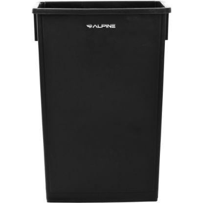 Picture of Alpine Rectangular Polypropylene Slim Trash Can, 23 Gallons, Black