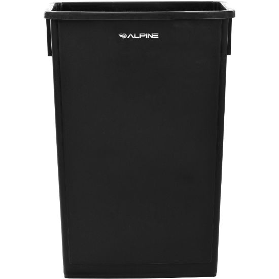 Picture of Alpine Rectangular Polypropylene Slim Trash Can, 23 Gallons, Black