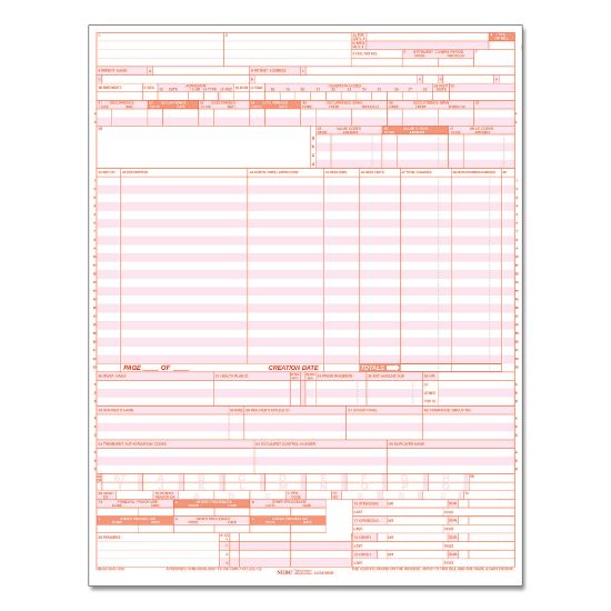 Picture of ComplyRight UB04 Hospital Claim Laser Cut Forms, 1-Part, Box Of 2,500