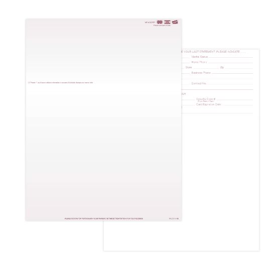 Picture of Laser 2-Sided Healthcare Medical Billing Statements, Preprinted MC/Visa/Discover Credit Card Accepted, 1-Part, 8-1/2in x 11in, Burgundy, Pack Of 500 Sheets