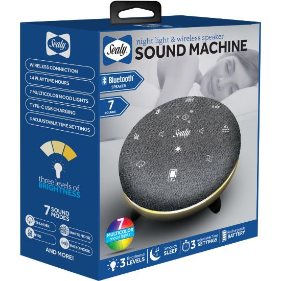 Picture of Sealy SL-HW-SN-102-GY Bluetooth Sound Speaker With Night Light, Gray