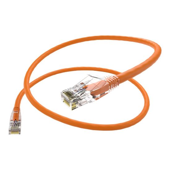 Picture of UNC Group Clearfit - Patch cable - RJ-45 (M) to RJ-45 (M) - 8 ft - UTP - CAT 6 - snagless, stranded - orange