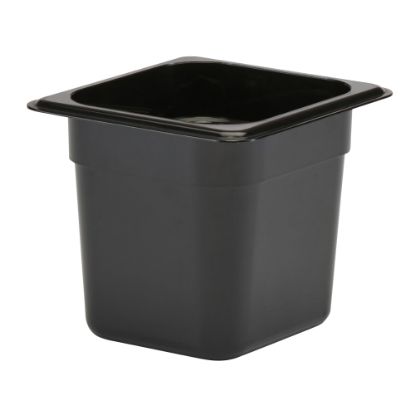 Picture of Cambro Camwear GN 1/6 Size 6in Food Pans, 6inH x 6-3/8inW x 7inD, Black, Set Of 6 Pans