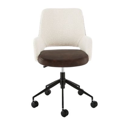 Picture of Eurostyle Desi Fabric Mid-Back Office Chair, Ivory/Matte Black