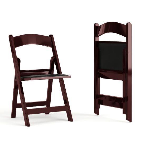 Picture of Flash Furniture Hercules 1000-lb Weight Capacity Folding Event Chairs, Red Mahogany, Set Of 2 Chairs