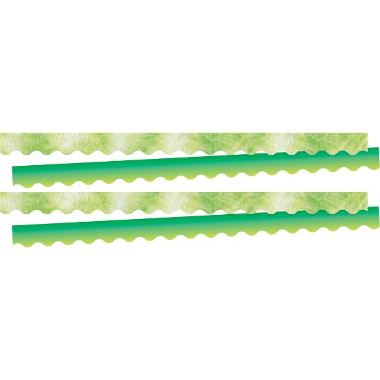 Picture of Barker Creek Double-Sided Scalloped-Edge Border Strips, Lime Tie-Dye/Ombre, 2-1/4in x 36in, Set Of 26 Strips