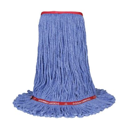 Picture of Ocedar Commercial MaxiClean Cotton Blend Narrow Band Mop Heads, Large, Blue, Case Of 12 Heads