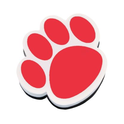 Picture of Ashley Productions Magnetic Whiteboard Erasers, 3 3/4in, Red Paw, Pack Of 6