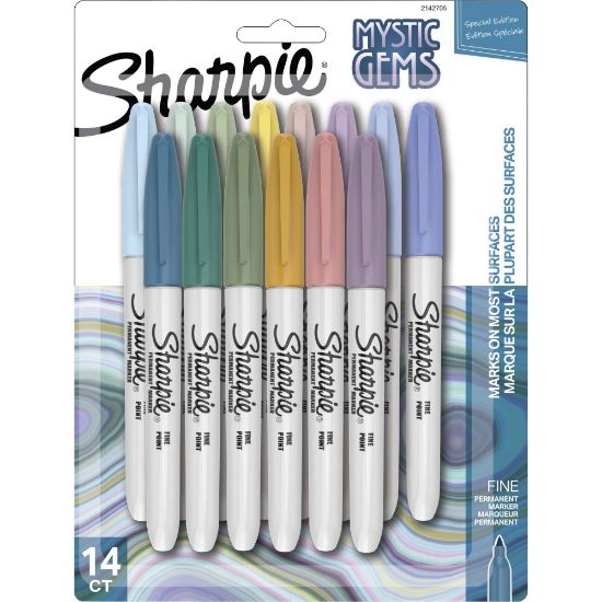 Picture of Sharpie Mystic Gems Permanent Markers - Fine Marker Point - Multi - 14 / Pack