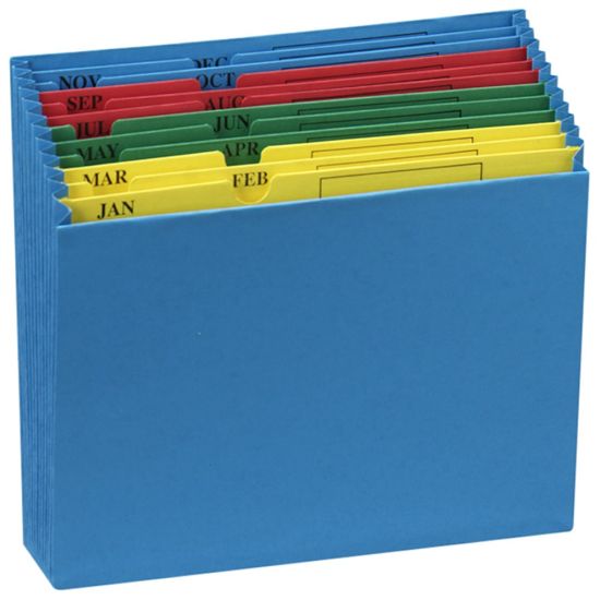 Picture of Pendaflex File Pockets, QuickView Monthly Desktop Project, Letter Size, Jan-Dec, Blue