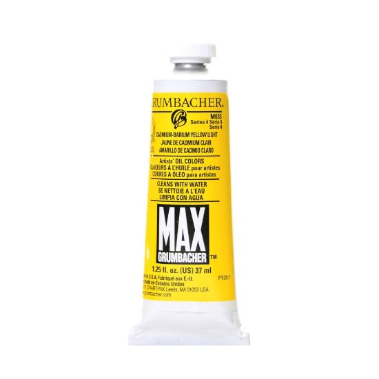 Picture of Grumbacher Max Water Miscible Oil Colors, 1.25 Oz, Cadmium Barium Yellow Light