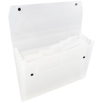 Picture of JAM Paper 6-Pocket Expanding File With Snap Closure, 1in Expansion, 9in x 13in, Clear