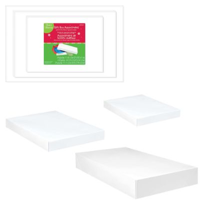 Picture of Amscan Christmas Gift Boxes, Assorted Sizes, White, Pack Of 30 Boxes