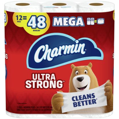 Picture of Charmin Ultra Strong 2-Ply Toilet Paper Mega Rolls, 286 Sheets Per Roll, Case Of 12 Rolls