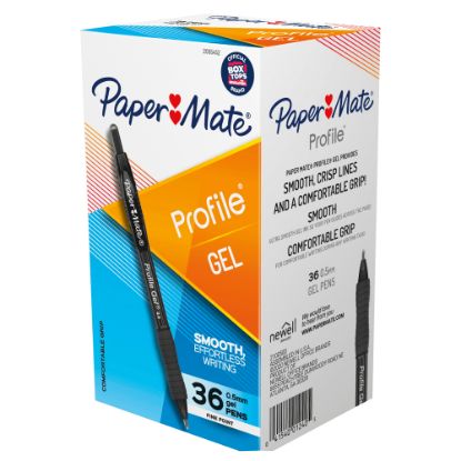 Picture of Paper Mate Gel Pen, Profile Retractable Pen, 0.5mm, Black, 36 Count