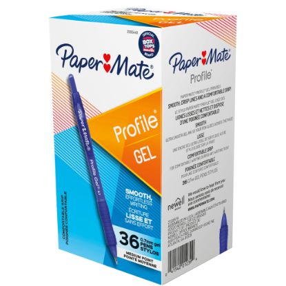 Picture of Paper Mate Gel Pen, Profile Retractable Pen, 0.7mm, Blue, 36 Count