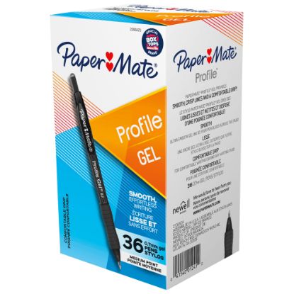 Picture of Paper Mate Gel Pen, Profile Retractable Pen, 0.7mm, Black, 36 Count