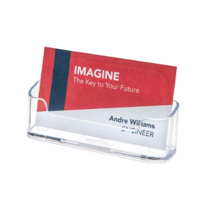 Picture of Deflecto Single-Compartment Business Card Holder, 50-Card Capacity, Clear