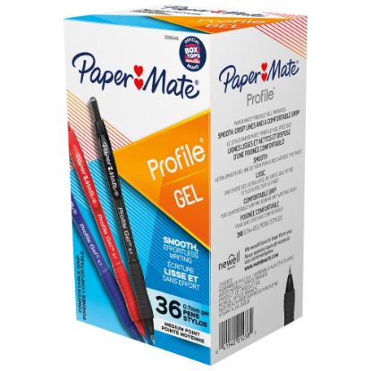 Picture of Paper Mate Gel Pen, Profile Retractable Pen, 0.7mm, Assorted, 36 Count