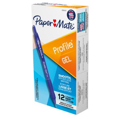 Picture of Paper Mate Gel Pen, Profile Retractable Pen, 0.7mm, Blue, 12 Count