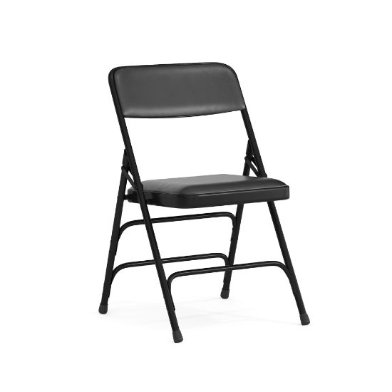 Picture of Flash Furniture HERCULES Vinyl Curved Triple-Braced Folding Chair, Black