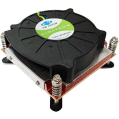 Picture of Dynatron Cooling Fan/Heatsink - 3.15in Maximum Fan Diameter - 1 x Fan(s) - 110.1 gal/min Maximum Airflow - 5000 rpm - Dual Ball Bearing - 4-pin PWM - Compatible Intel Socket: H2 LGA-1155, H LGA-1156