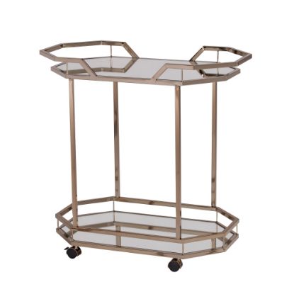 Picture of SEI Furniture Ari Bar Cart, 30-3/4inH x 15inW x 16-1/2inD, Champagne