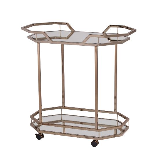 Picture of SEI Furniture Ari Bar Cart, 30-3/4inH x 15inW x 16-1/2inD, Champagne