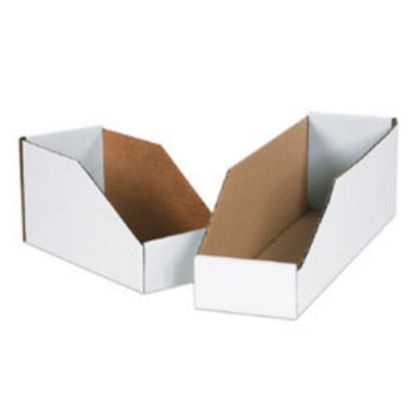 Picture of Partners Brand Open Top Bin Boxes, 2in x 12in x 4 1/2in, White, Case Of 50