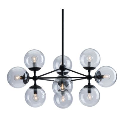 Picture of Zuo Modern Belfast Ceiling Lamp, 16 1/2inW, Clear/Black