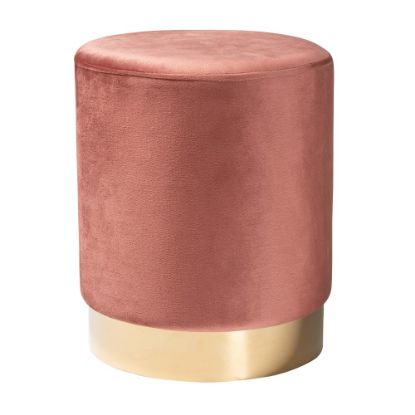 Picture of Baxton Studio Chaela Ottoman, Blush Pink/Gold