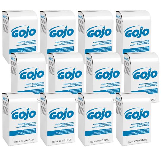 Picture of GOJO Premium Lotion Hand Soap Refills, Waterfall Fragrance, 800 mL, Case Of 12 Refills