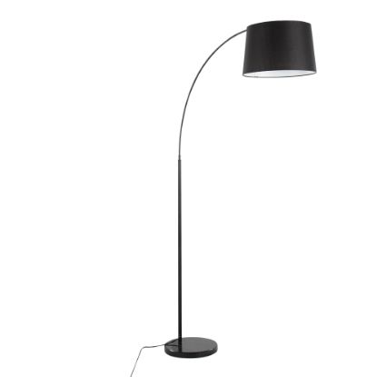 Picture of Lumisource March Floor Lamp, 74inH, Black Shade/Black Marble/Black Base