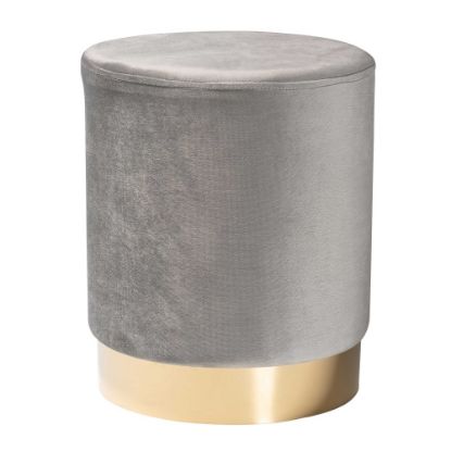 Picture of Baxton Studio Chaela Ottoman, Gray/Gold