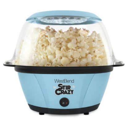 Picture of West Bend 6-Quart 850W Popcorn Maker, 11-1/16inH x 12-1/4inW x 10-3/16inD, Sky Blue