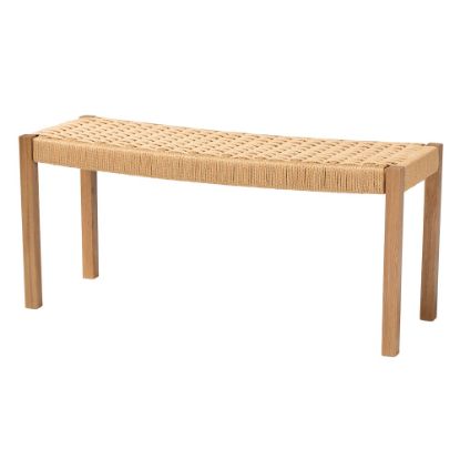 Picture of Baxton Studio Pacari Hemp Accent Bench, 17-11/16inH x 39-3/8inW x 13-3/4inD, Beige/Oak Brown