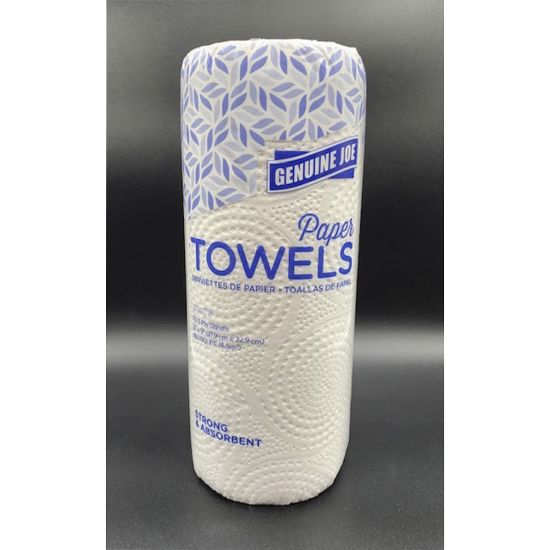 Picture of Genuine Joe 2-ply Paper Towel Rolls - 2 Ply - 9in x 11in - 70 Sheets/Roll - White - Paper - Absorbent, Soft, Perforated, Tear Resistant - For Hand, Food Service, Kitchen, Breakroom - 15 / Carton