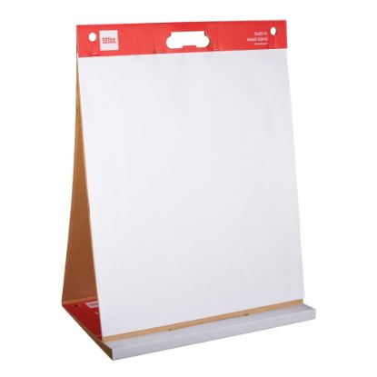 Picture of Office Depot Brand Easel Pad, 20in x 23in, Tabletop with Built-In Stand, 25 Sheets, 30% Recycled, White