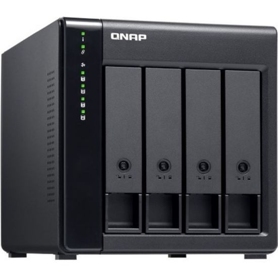 Picture of QNAP TL-D400S Drive Enclosure SATA/600 - Mini-SAS Host Interface Tower - 4 x HDD Supported - 4 x SSD Supported - 4 x Total Bay - 4 x 2.5in/3.5in Bay