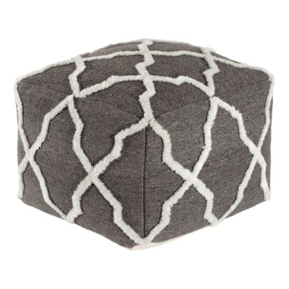 Picture of Anji Mountain Diamond Joe Pouf Ottoman, Gray/Ivory